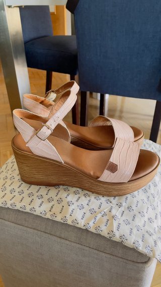 Sandalias POPA de cuña rosas talla 38