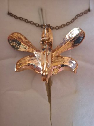 Collar Vintage Orquídea Singapur 24K Gold Plated