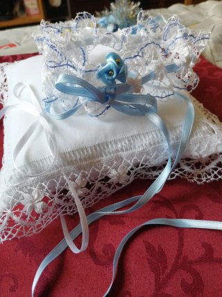 Liga de Novia Blanco y Azul bolillos