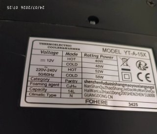 Nevera Portátil Fohere 15L Frío/Calor 12v/220v