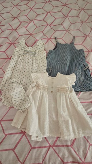 Lote 3 vestidos bebé 18/24 meses