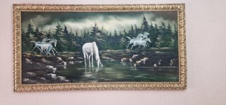 Cuadro de caballos en lienzo