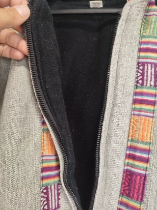 Chaqueta Hippie Gris Multicolor