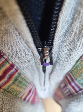 Chaqueta Hippie Gris Multicolor
