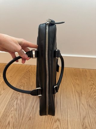 Maletín Hackett de cuero negro