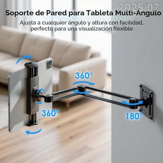 MOKO Soporte Pared Tablet 4,7-14" Ajustable 360