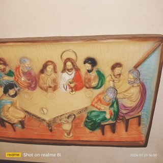 Quadro Ultima Cena Gesù Legno Metallo