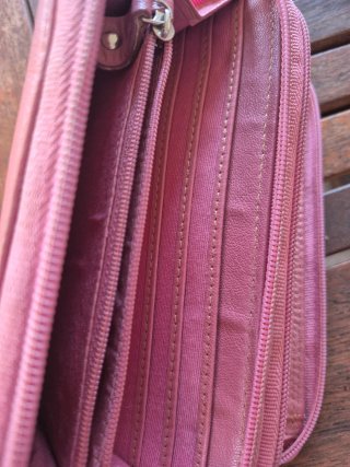 Portafoglio donna vera pelle rosa