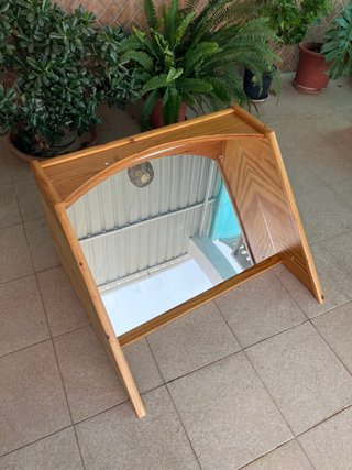 Espejo de madera para panadería