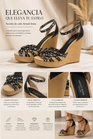 Sandalias cuña Armani Jeans AJ originales