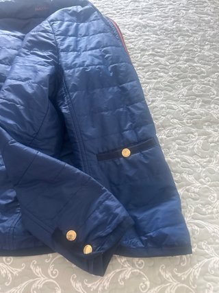 Parka azul forro flores cremallera