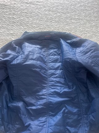 Parka azul forro flores cremallera