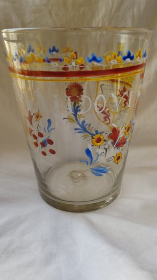 Vaso Fernando VI S.XVIII Bohe Vidrio Esmaltado