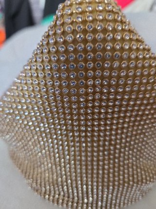 Bolso fiesta clutch dorado pedrería
