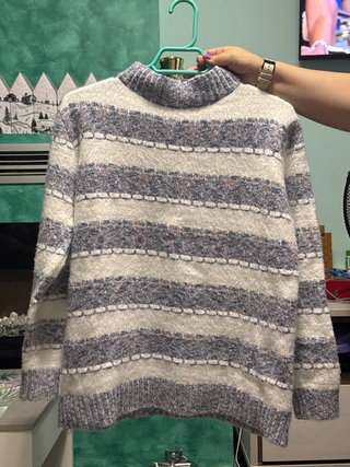 Jersey de punto rayas azul y blanco