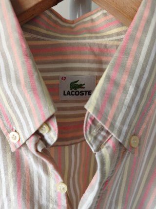 Camisa Lacoste Rayas Talla 42 L Algodón