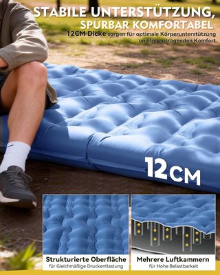 Colchoneta inflable camping 12cm