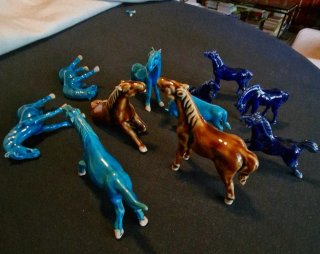 11 Caballos Cerámica China Vintage