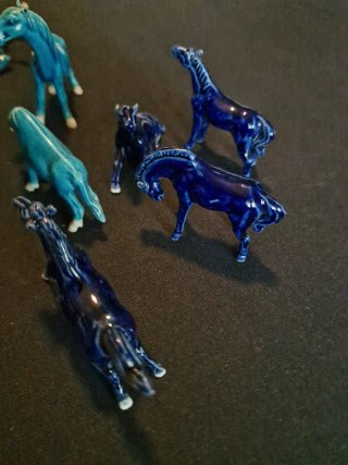 11 Caballos Cerámica China Vintage