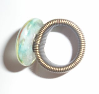 Anillo cristal flor azul
