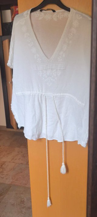 Camisa Pareo Zara Blanca