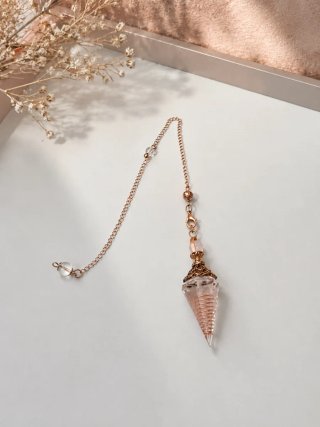 Péndulo de adivinación color oro rosa