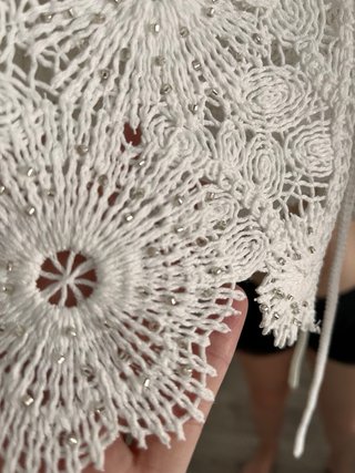 Chaleco crochet Zara blanco talla M