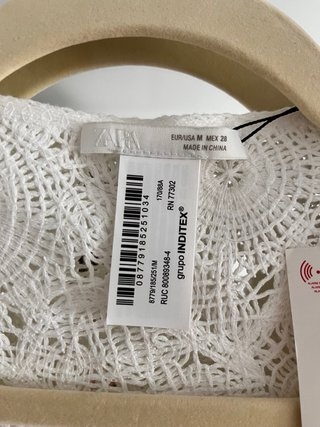 Chaleco crochet Zara blanco talla M