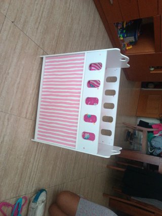 Cuna de muñecas blanca con unicornios