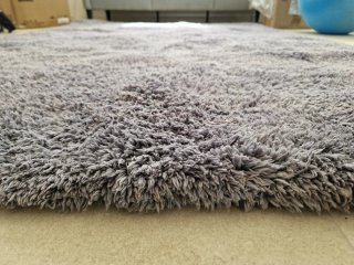 Alfombra grande mullida gris