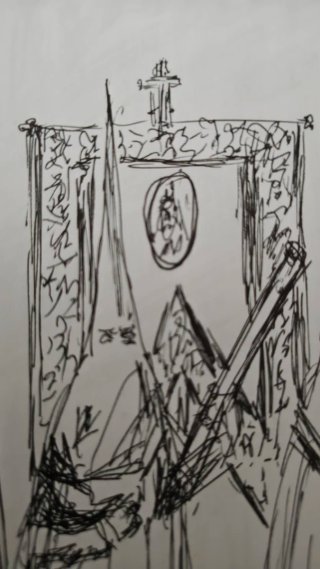 Dibujo original "Nazarenos con Simpecado"