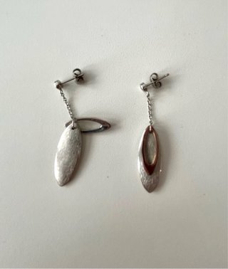 Pendientes plata diseño ovalado