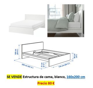 Estructura Cama Blanca 160x200