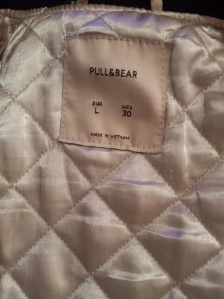 Cazadora Bomber Pull&Bear Negra Interior Rosa L