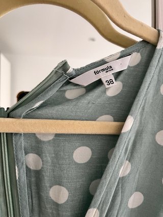 Vestido midi lunares verde