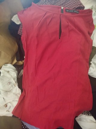 Camisa Zara Basic sin mangas roja Talla xs