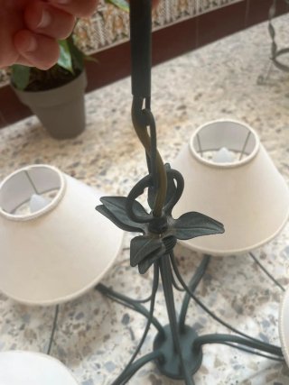 Lámpara de techo colgante beige y verde