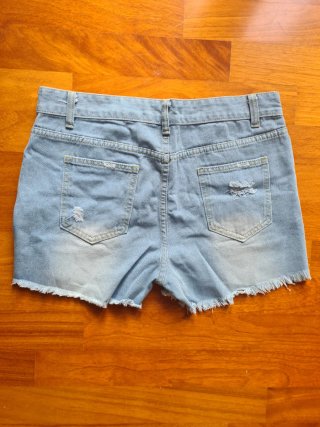 Shorts jeans donna strappati vita bassa nuovi L