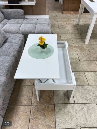 Mesa Centro Elevable Blanca Madera
