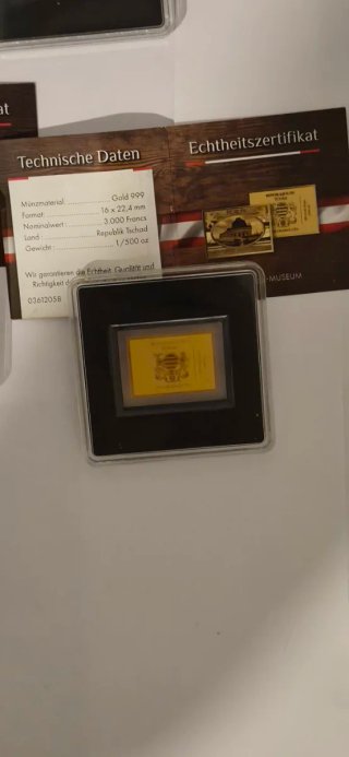 Lote 5 Monedas Oro Fino .999 Chad