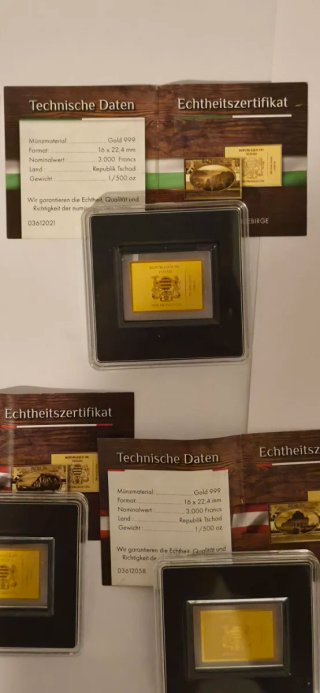 Lote 5 Monedas Oro Fino .999 Chad
