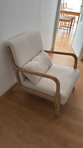 Sillón individual tela y mandera
