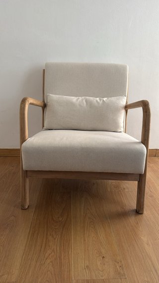 Sillón individual tela y mandera