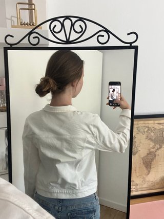 Chaqueta tejana blanca