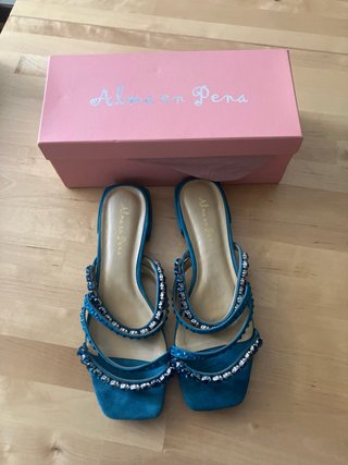 Sandalias Alma en Pena Azules Joyas
