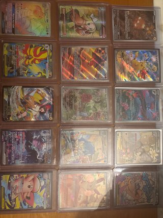 Lote de cartas Pokémon con fundas