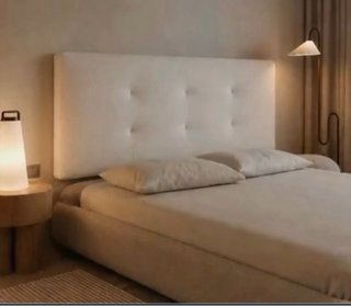 Cabecero de cama capitoné moderno beige
