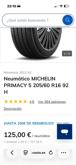 4 Ruedas Michelin primacy  5 /205 60 R16 92 H Nuev