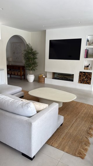 Mesa centro microcemento beige - Nueva