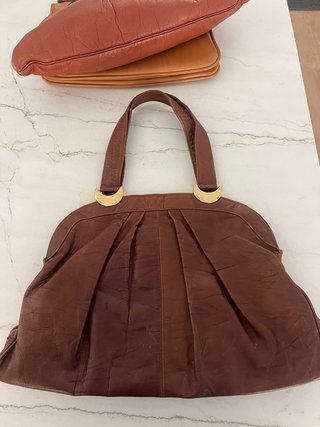 Bolsos Vintage Fulvia Marrón y Blanco